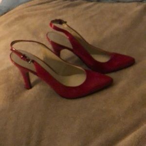 Nine West, Red Patent Leather, Slingback Pumps